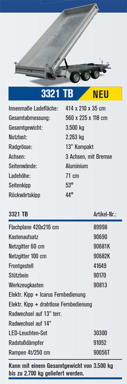 Variant 3321TB Dreiseitenkipper