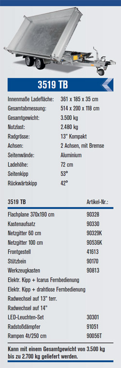 Variant 3519TB Dreiseitenkipper